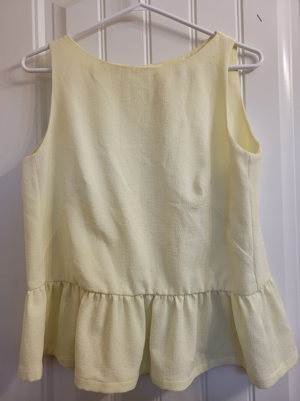 2/$20 French Connection Pale Yellow Peplum Shell